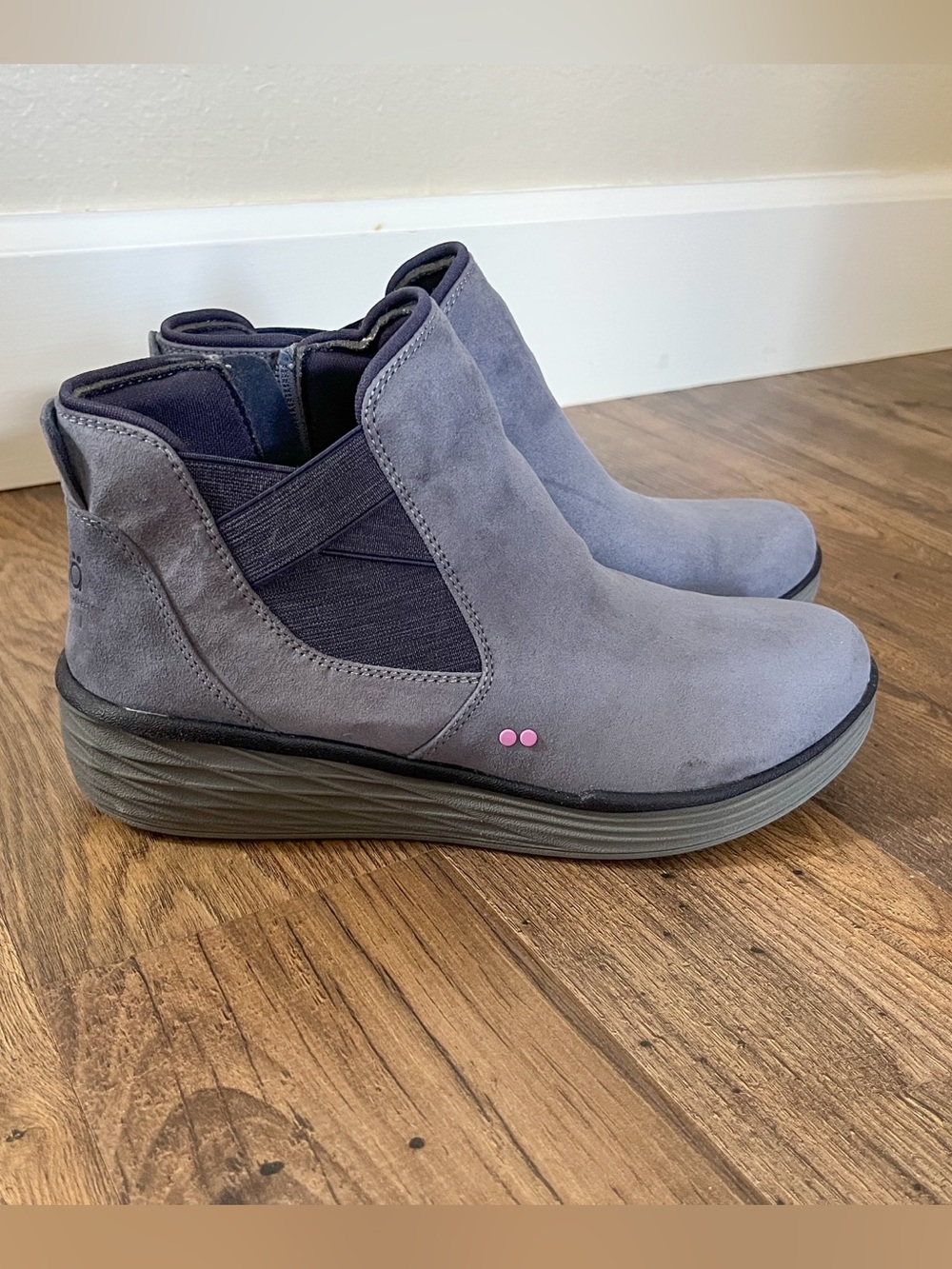 RYKA Noelle Ankle Boots Wedge Slip on Water Repellent Blue Grey Womens 8